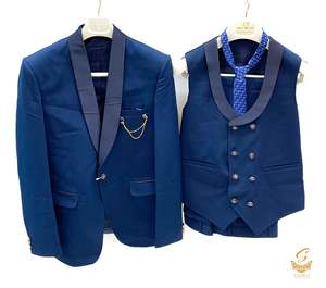 Dark Denim Blue colour Mens 4 Piece Suit