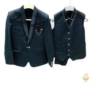 Mens Suit: Dark Black colour Mens 4 Piece suit