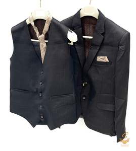 Mens Suit: Dark Anchor Grey colour Mens 4 Piece suit