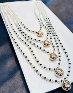 Meenakari work with kundan stones and Pearls beautiful mala for groom sherwani