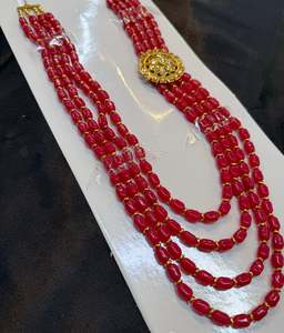 Sherwani Necklace Moti Mala: Pearls beautiful mala for groom sherwani