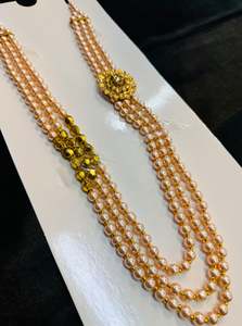 Sherwani Necklace Moti Mala: Pearls beautiful mala for groom sherwani