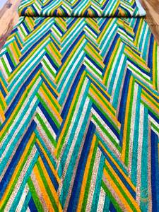 Rayon: Multi colour beautiful stripe rayon Fabric (per meter) 120cm width