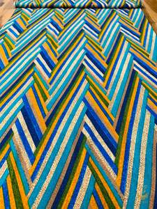 Rayon: Multi colour beautiful stripe rayon Fabric (per meter) 120cm width