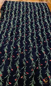 Black colour Rayon based Digital Print beautiful soft fabric(Per meter) 116cm width