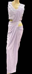Readymade Sarees 1: Lavender color Size 38 (Upto 40) stone work designer readymade blouse with Readymade Saree