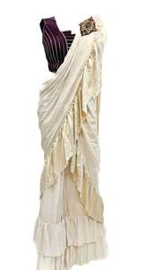 Readymade Sarees 1: Size 38 (Upto 40) Stone work designer readymade blouse with Readymade Saree with handwork designer waist belt