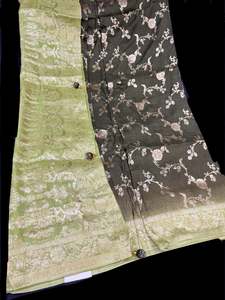 Kai Green & Mint color Beautiful Saree with contrast color border & Pallu with b&hellip;