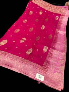 Silk Sarees 2: Hot Pink & lite color Beautiful Saree with contrast color border & Pallu with beautiful design Very Very Soft Pure Dola Silk Beautiful Saree (very soft to set the pleates)