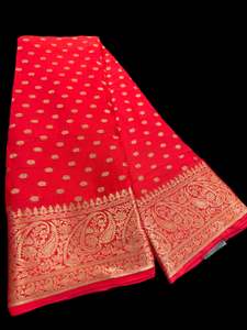 Pure chiffon based Beautiful zari work Banarasi look Saree