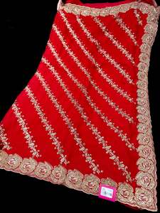 (Video clip attached)Red color shimmery Jimmy Choo base embroidery work with sto&hellip;