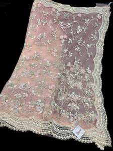 (Video Clip attached) Peach Pink color Heavy work designer Saree with netting ba&hellip;