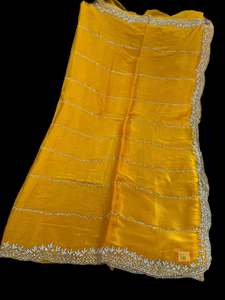 Heavy Work Sarees 1: Jimmy Choo base fabric With Beautiful handwork all over on Saree and border