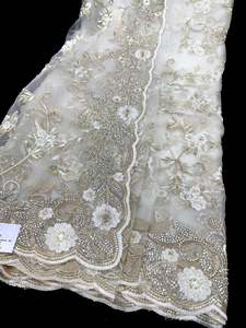 (Video Clip attached )White color Heavy work designer Saree with netting base fa&hellip;