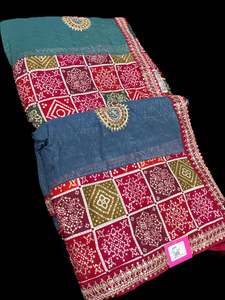 Beautiful Bandhani print work border with sequined work design beautiful very so&hellip;