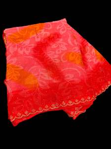 Beautiful swarovski Stones work design beautiful very soft resham Georgette Saree