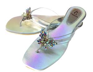 Party Wear Heels Wedge Flats: Crystal work butterfly design work soft cushioned Flats