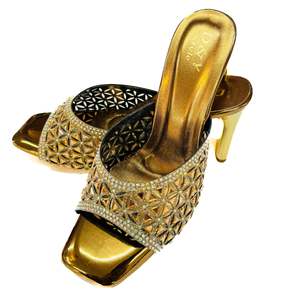 Party Wear Heels Wedge Flats: Crystals with stone work soft cushioned heels