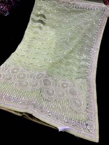 (Video Clip attached )Heavy work designer Saree with netting base fabric and sto&hellip;