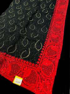 Netting Sarees 1: (Video Clip attached ) Very heavy work designer Black Colour Heavy Stone Work & Embroidery Jaal Work Beautiful Netting Designer Saree And Embroidery Work Blouse design