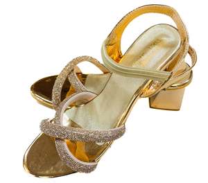 Womens Fancy Jutti Back Open Jutti: Stone beaded Heels