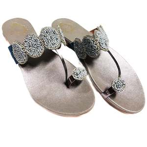 Handwork with pearls beaded & stones work flats