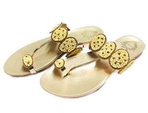 Handwork with pearls beaded & stones work flats