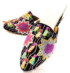 Womens Fancy Jutti Back Open Jutti: Handwork with pearls beaded & stones work Punjabi jutti with Heels