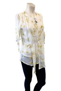 White & yellow Print top