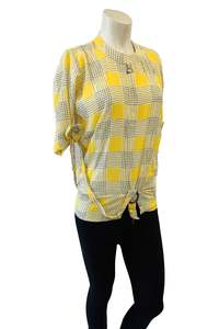 Yellow & black check print top