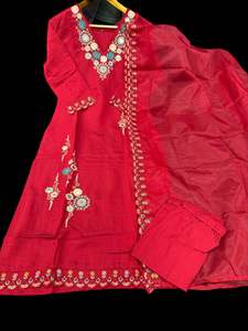 Video Clip attached )Maroon color hand embroidery & mirror work very very soft d&hellip;