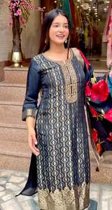 (Video Clip attached )Black color embroidery & stones work on neck design soft B&hellip;