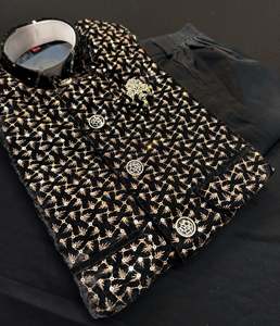 Velvet based sequenced work Kids Fancy coat / Jodhpuri Suits with Pants