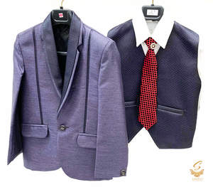 Boys Suits: Purple Colour Boys 5 Piece Suit