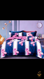Cotton Bed Sheets: King Size Bedsheet for Double Bed108 Inches X 108 Inches Blue colour floral Printed Glace Cotton Bed Sheet With Pillow Covers (Size Bed Sheet :- 275 * 275 Cms(Appx) 2 PCS Pillow Cases: -46 *69 +5cms (Appx) Washing Instructions :- Hand/Machine Wash , Do