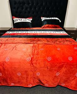 Bed Sheets With Duvet Cover: Beautiful mandala Print Very Soft & Warm Fleno Bed Sheet With 2 Pillow Covers And Duvet Cover Of Reversible Design
