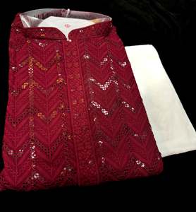 Pure Rayon Based Beautiful heavy Embroidery Work At Front And Back With Sequins &hellip;