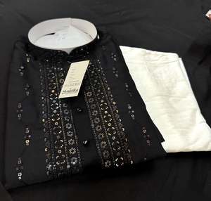 Soft Malmal Based Beautiful Embroidery Work With Sequins Work Designer Kurta Wit&hellip;