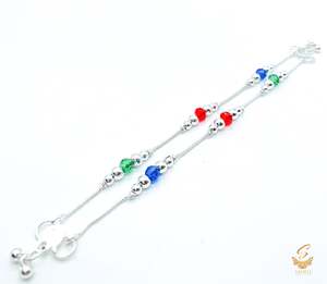 Kids Anklets: Kids Silver (not original)Anklets in Pair 16cm