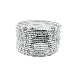 Silver Color kids plain Shiny Metal bangles (2 dozen in one pack)