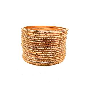 Golden Color kids plain Shiny Metal bangles (2 dozen in one pack)