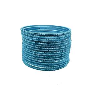 Kid S Bangles: Surf Blue Color kids plain Shiny Metal bangles (2 dozen in one pack)
