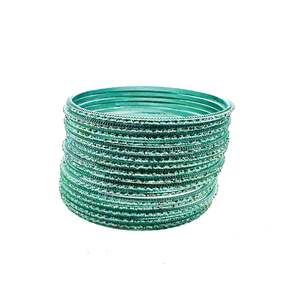 Pistachio Color kids plain Shiny Metal bangles (2 dozen in one pack)