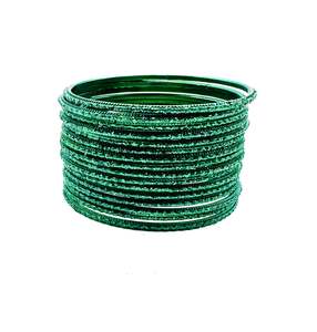 Green Color kids plain Shiny Metal bangles (2 dozen in one pack)