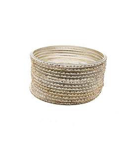 Shiny Cream color kids plain Shiny Metal bangles (2 dozen in one pack)