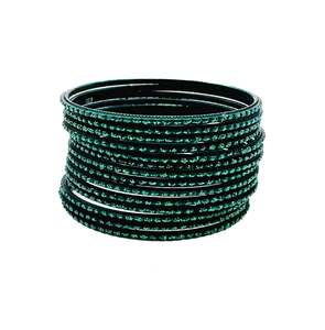 Kai Green color kids plain Shiny Metal bangles (2 dozen in one pack)