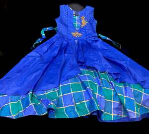 Royal Blue color silk based long gown