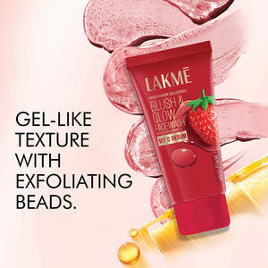 Face Wash: LAKMÉ Blush & Glow skin perfect collection Face Wash With Vitamin C Serum, Brightening And Gentle Facewash Strawberry (100g )