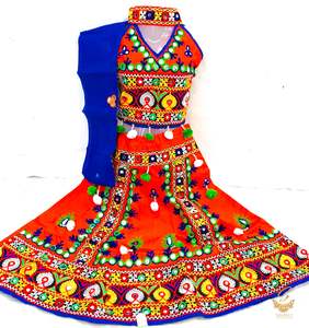 Red colour beautiful embroidered halterneck chaniya choli