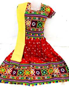 Red Colour rayon based beautiful embroidered chaniya choli